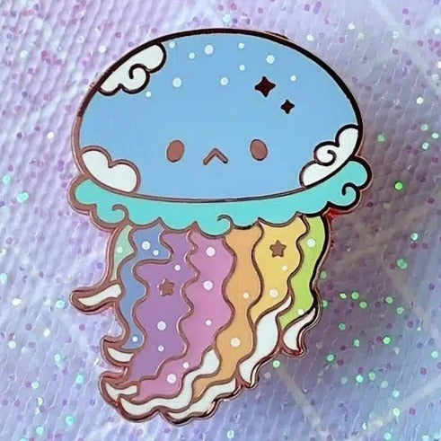 Cute Cartoon Rainbow Jellyfish Enamel Pin Brooch Lapel Pin