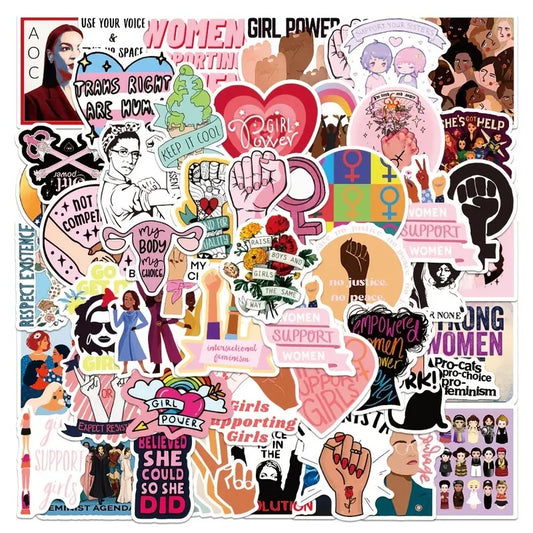 Girl Power Empowered Women Feminists Sticker Set - 50 Stickers