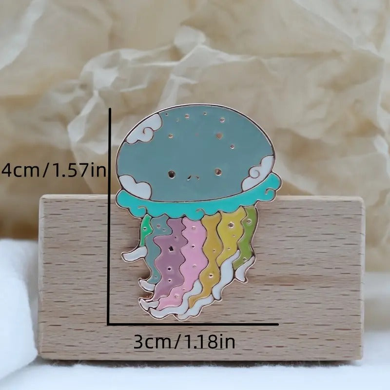 Cute Cartoon Rainbow Jellyfish Enamel Pin Brooch Lapel Pin