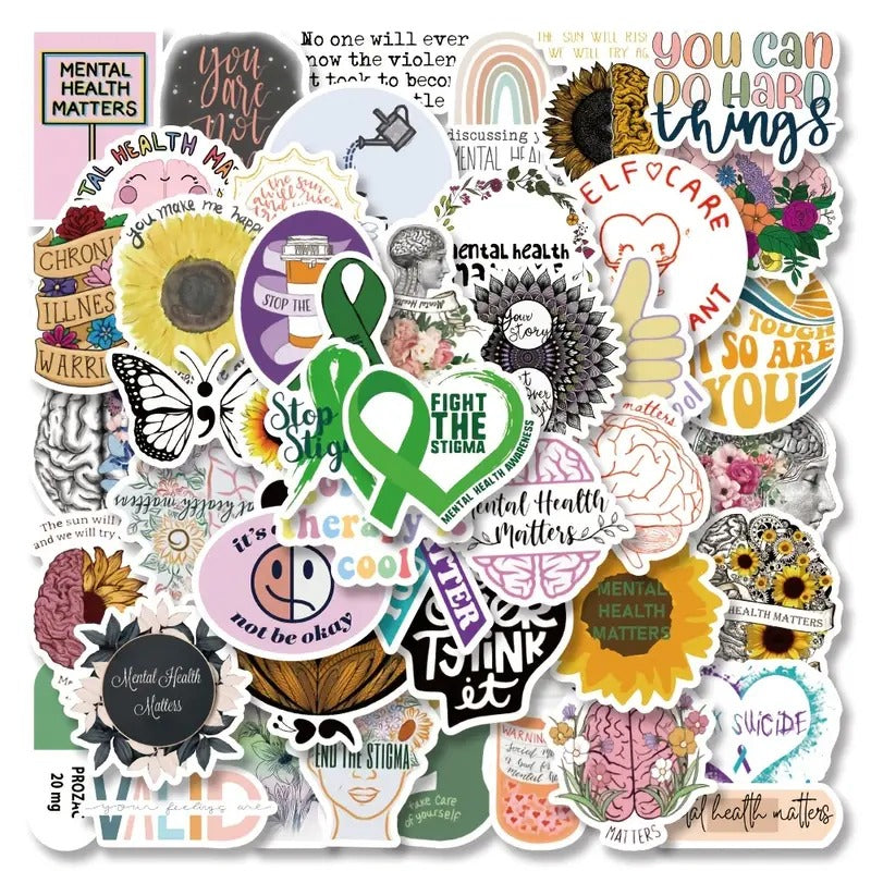 Mental Health Matters Sticker Set - 10 Stickers